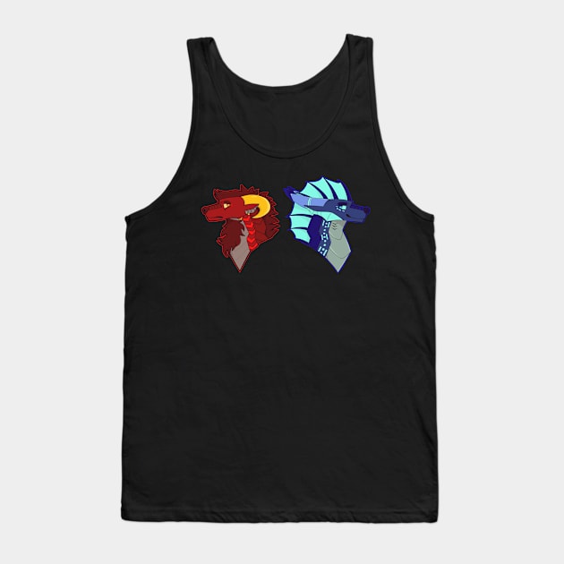 Fire and Water Dragon🔥❤💧💙 Tank Top by Studio 20Bones